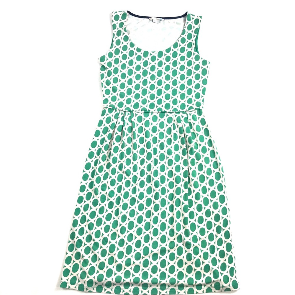 Boden Jersey Knit Day Dress Sz 4 Green Print